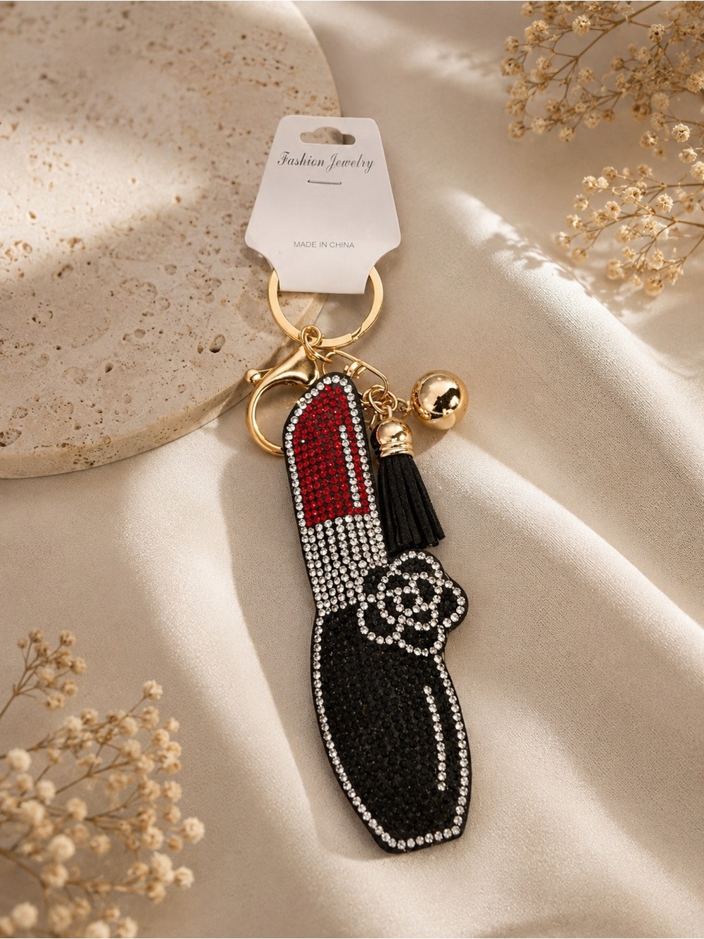 Lipstick Keychain/ bag charm